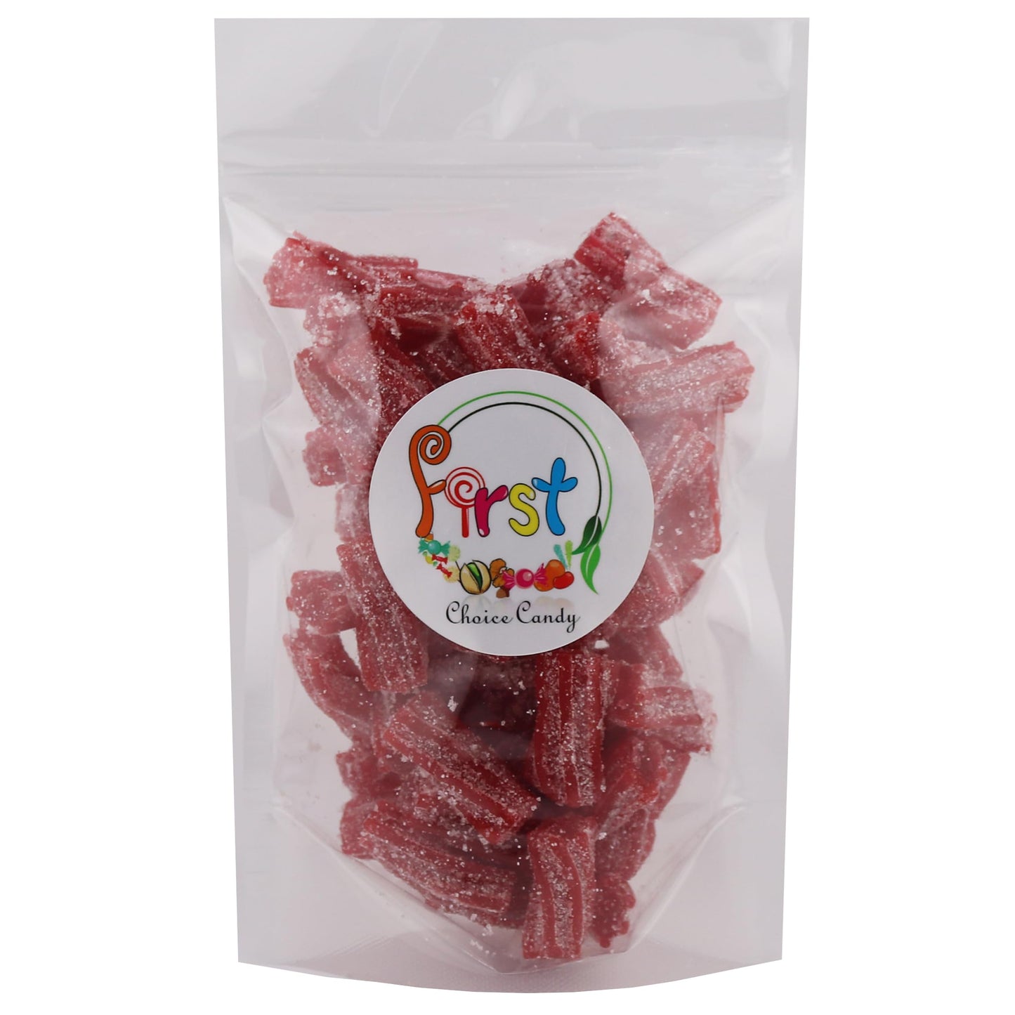 Firstchoicecandy Sour Licorice Twist Bites, Twisteroos Pectin Filled Sour Bites (2.2 Pound, Strawberry)