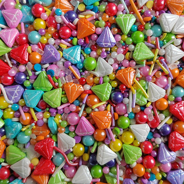 EPHVODI Diamond Sprinkles Rainbow Sprinkles for Cake Decorating, Pastel Jimmies Pearls Sprinkle Mix for Cupcake Toppers, Cookies