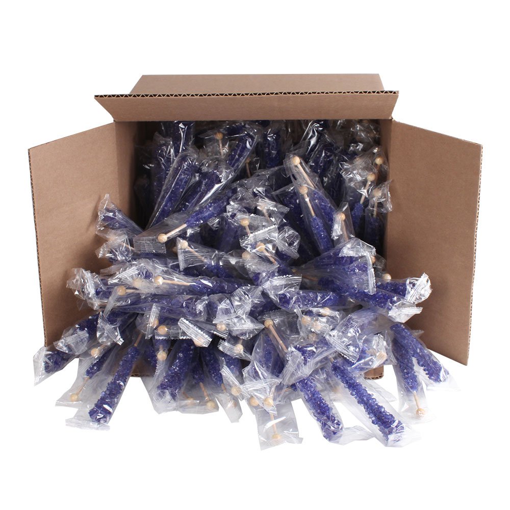 Espeez Rock Candy Sticks - 144 Count Blueberry Lollipops - Individually Wrapped Navy Blue for Candy Buffets, Parties, Weddings, Baby Showers