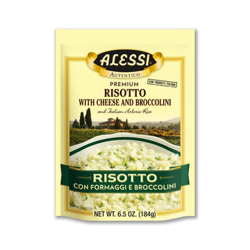 Alessi Autentico  Top-Grade Seasoned Risotto  Italian Arborio Rice  Easy To Prepare  8Oz (Cheese & Broccolini  Pack Of 6)