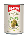 Lindsay Crafted Medium Green Ripe Pitted Olives, Pack Of 12, 6Oz Cans