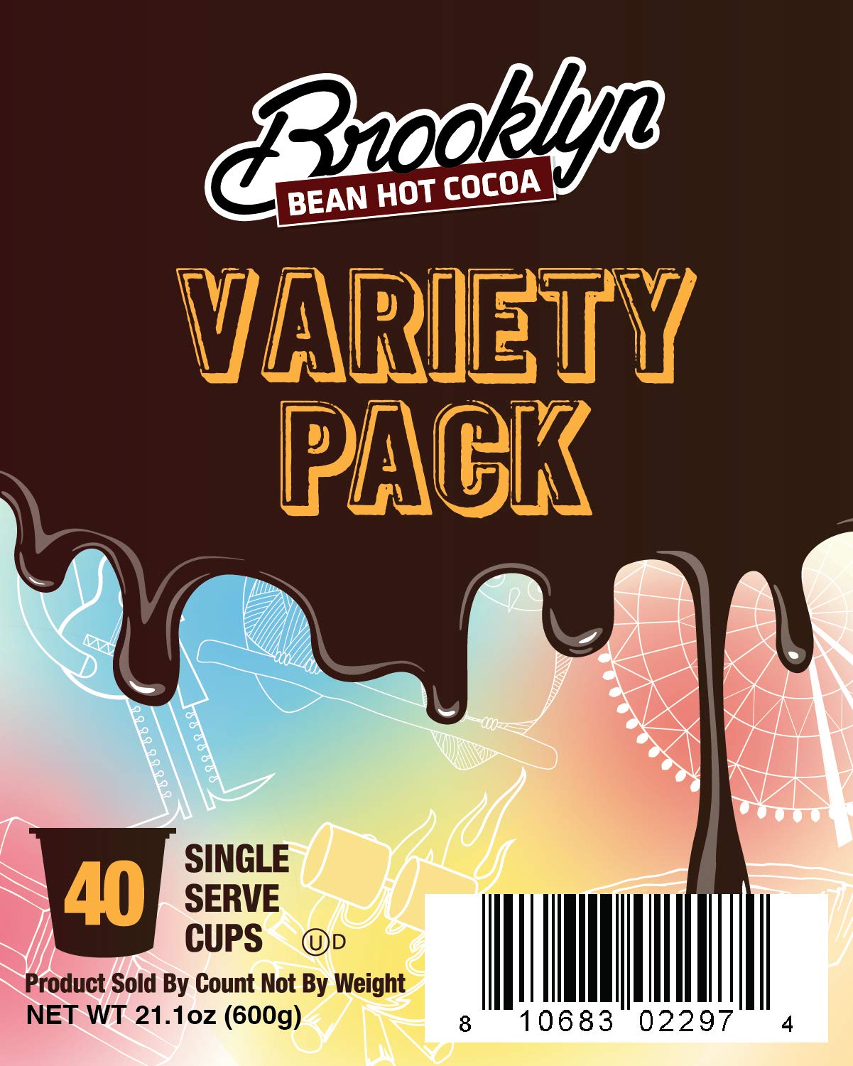 Brooklyn Beans Hot Chocolate Variety Pack Pods  Compatible with 2.0 K-Cup malt-inspired  40 Count