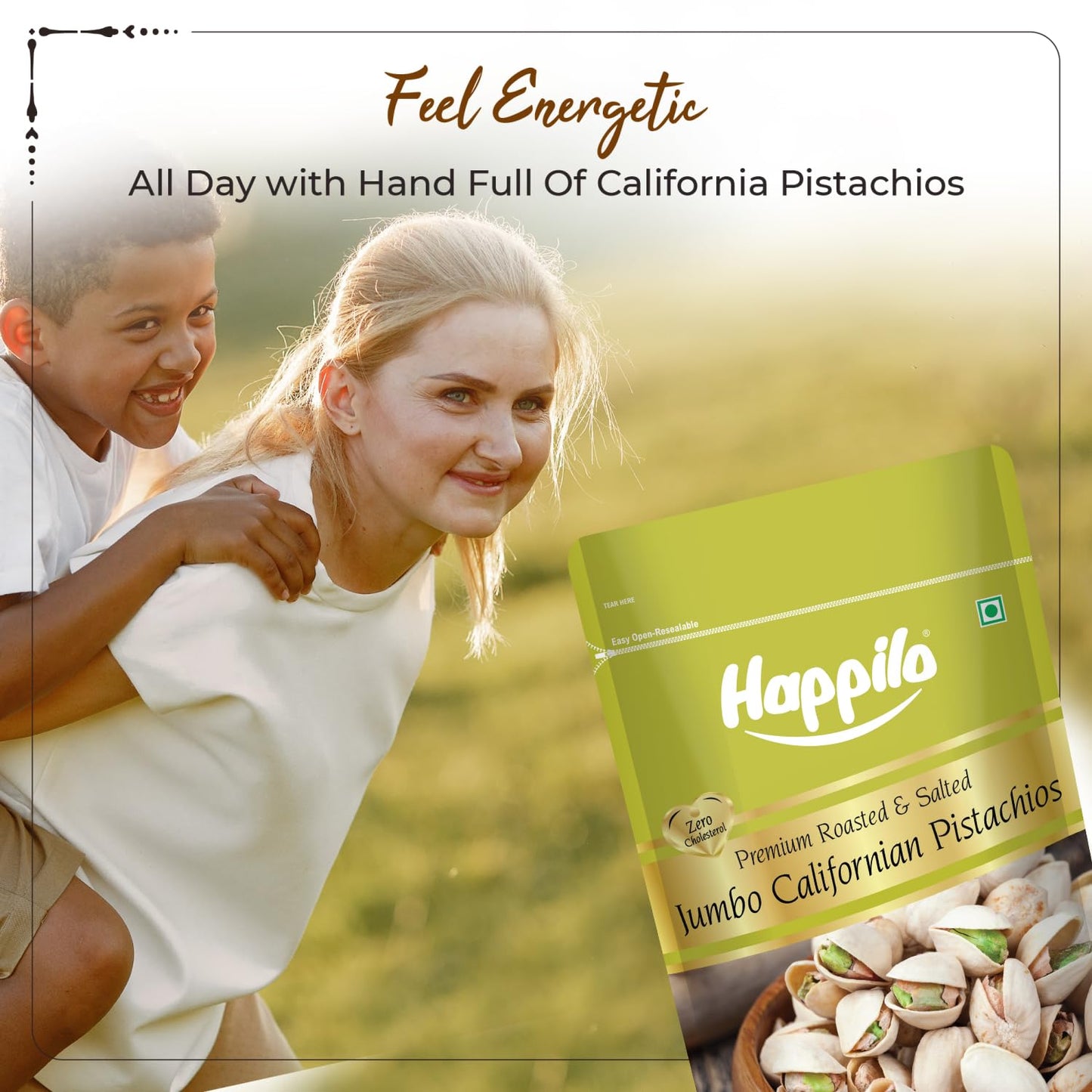 Happilo Enhanced Californian Roasted And Salted Pistachios, 200G