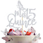 Silver Glitter Mis Quince Cake Topper, Mis Quince Aos Decorations, 15Th Birthday Decorations, Feliz 15 Anos, Cheers To 15 Years