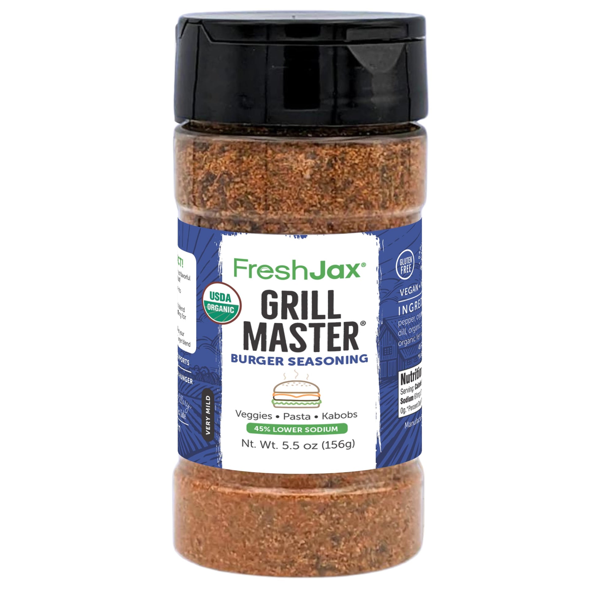FreshJax Organic Burger Seasoning (5.5 oz) - All-Purpose Hamburger Spice Rub for Grilling, BBQ, Steak, Smash Burgers & Beef