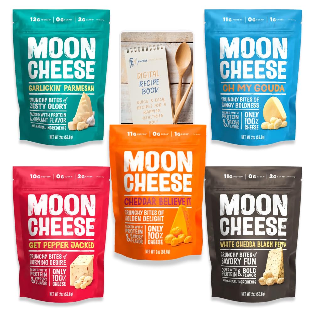 Empire Mercante Moon Cheese Variety Pack, 5 Flavors, GF, High Protein, Low Carb, Keto Friendly