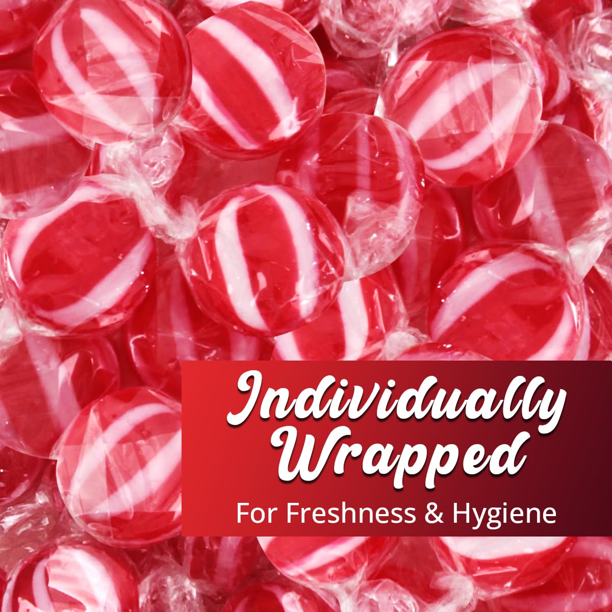 SWEETSIDE CANDY CO. Striped Cinnamon Discs, 2 lb Bag, Individually Wrapped, Bold Flavor
