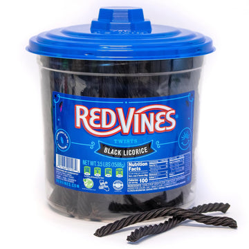 Red Vines Twists, Black Licorice Flavor, 3.5Lb Bulk Tub, Old Fashioned Soft & Chewy Candy