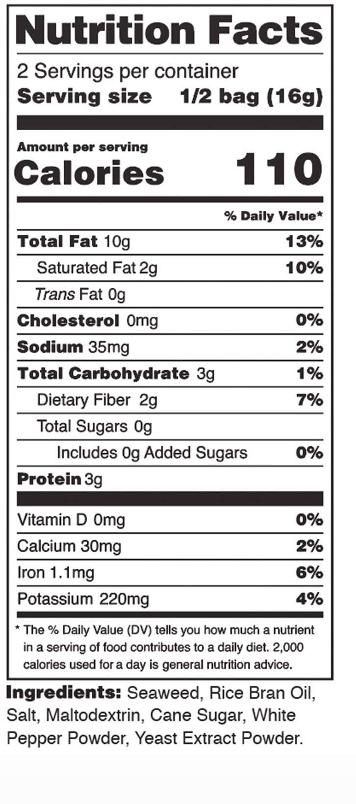 Nora Snacks Seaweed Crispy Original 1.13 Oz