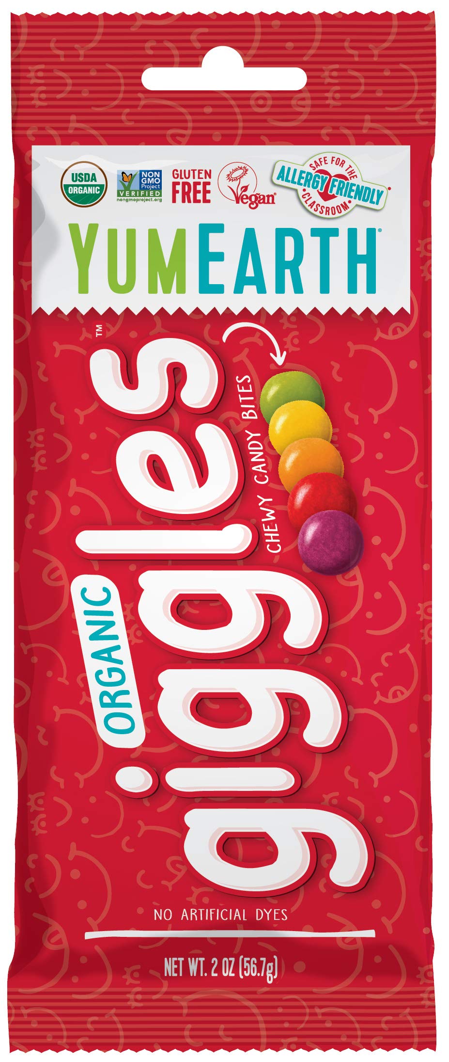 Yumearth Organic Fruit Flavored Giggles Chewy Candy Bites, 2Oz (Pack Of 12), Allergy Friendly, Gluten Free, Non-Gmo, Vegan, No A