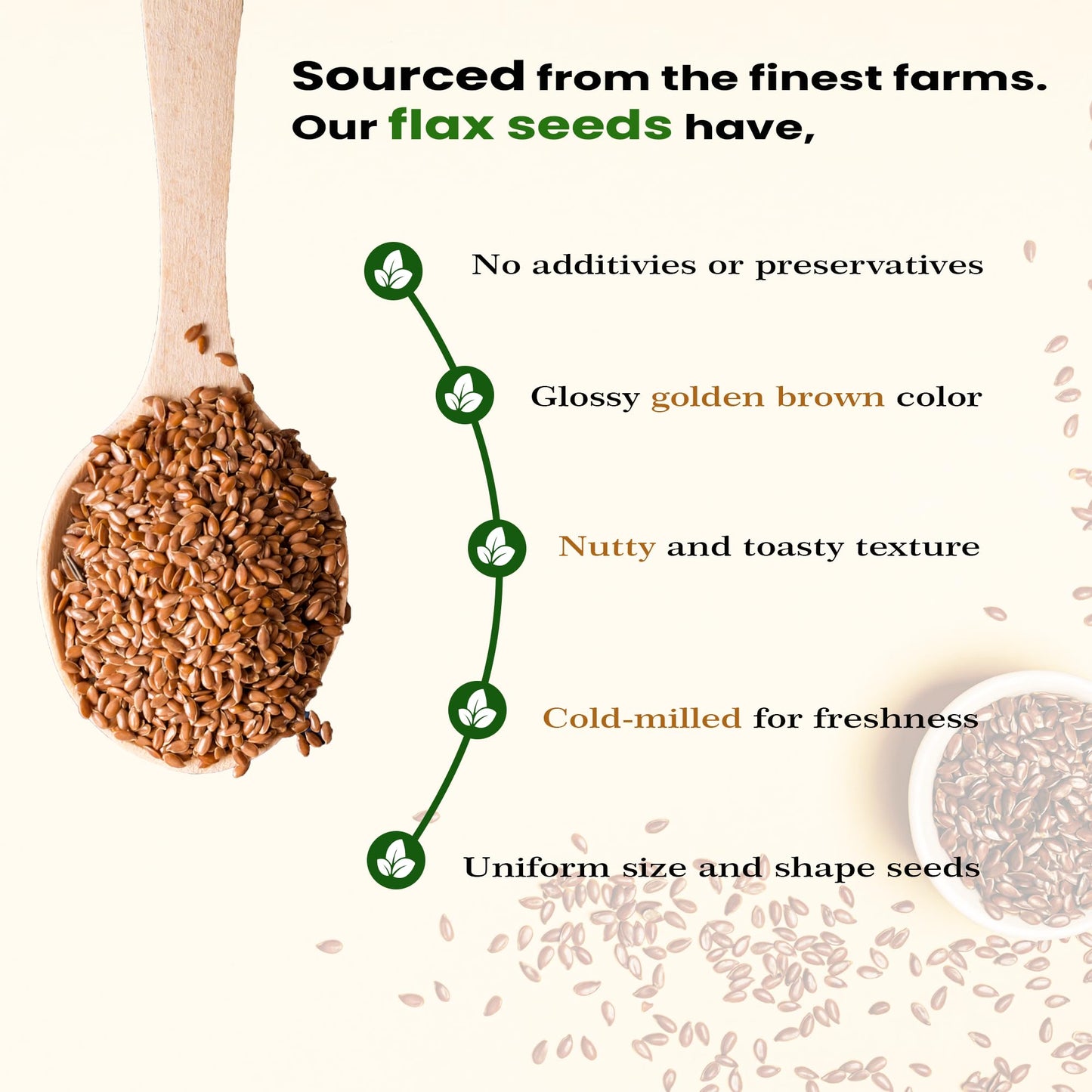 Organic 100% Natural Spices Flax Seeds Whole 8 Oz Or 226G | Non Gmo | Kosher | By Ramaroma | Unroasted Flax Seed | Plant Based |