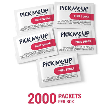 Staples Pick Me Up Provisions Pure Sugar Packets, 2000 Count Box