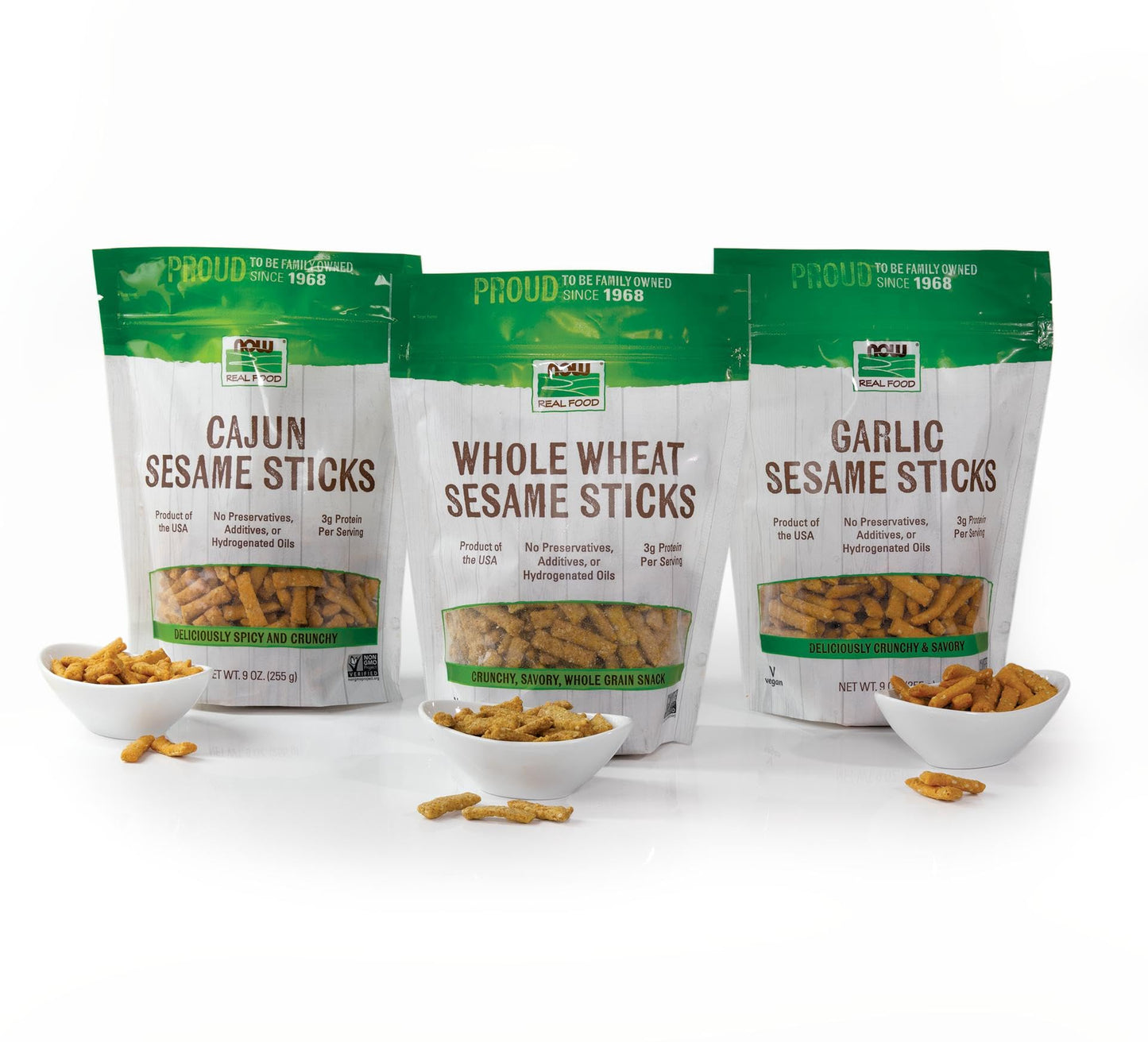 Now Foods, Cajun Sesame Sticks, Product Of The Usa, No Preservatives, Additives Or Hydrogenated Oils, Delicious Spicy Cajun Flav