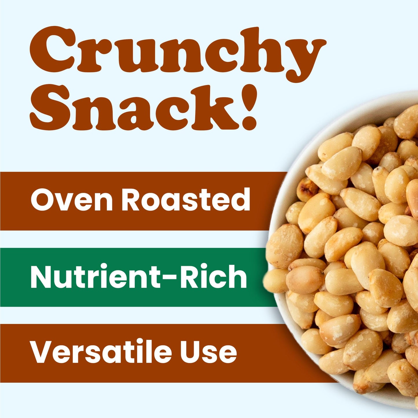 Food to Live Dry Roasted Pine Nuts, Vegan, Kosher, 8 Ounces, Naturally Tasty and Crunchy