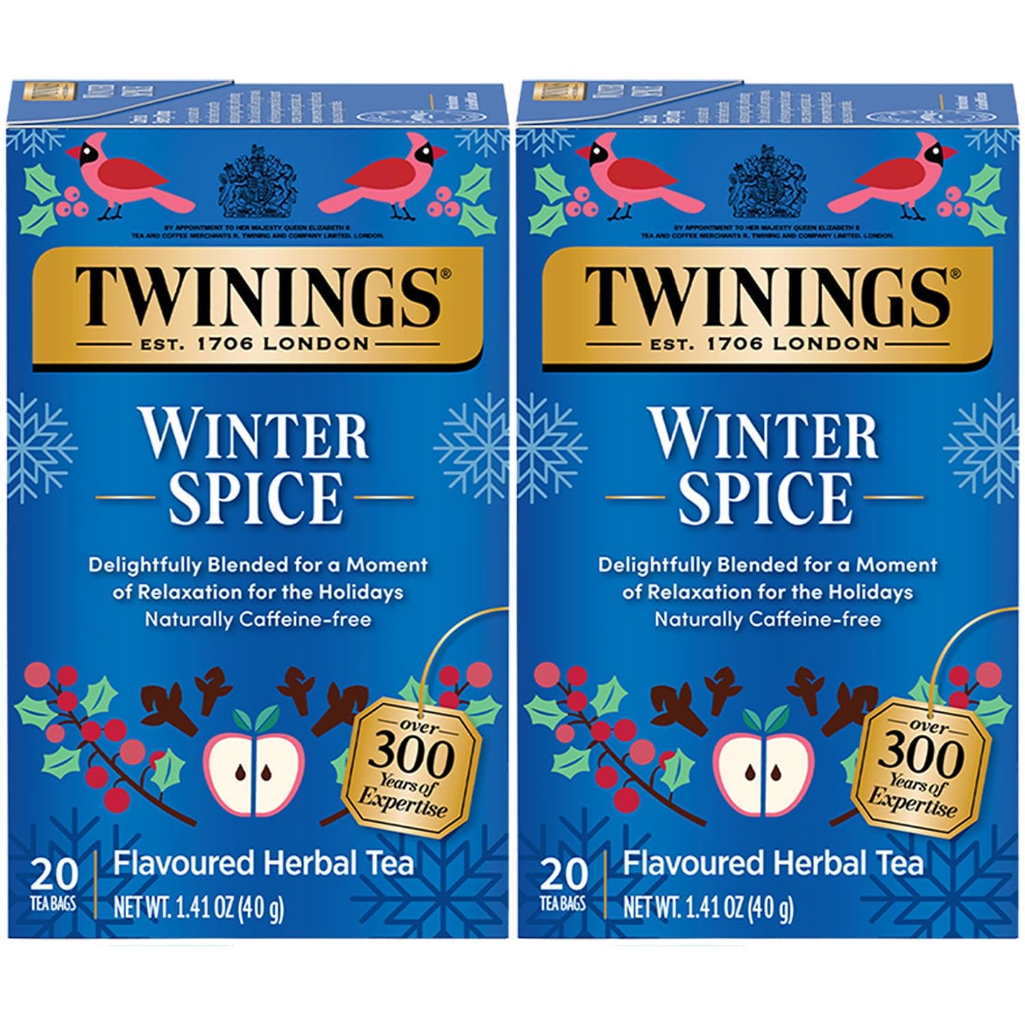 Twinings Winter Spice Herbal Tea - Caffeine-Free, 20 Count (Pack of 2), Brown, Model TS0417-A700ML-M1502