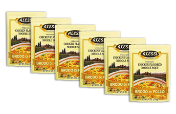 Alessi Soup Mix Brodo di Pollo Chicken Flavored Noodle Soup, 6 Ounce (Pack of 6))