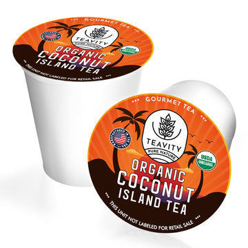 Coconut Rooibos Tea Pods For Keurig - Organic Ginger Tea, Rooibos, Cinnamon, Cardamom, Coconut By Coconut Island Teavity (24 Tea