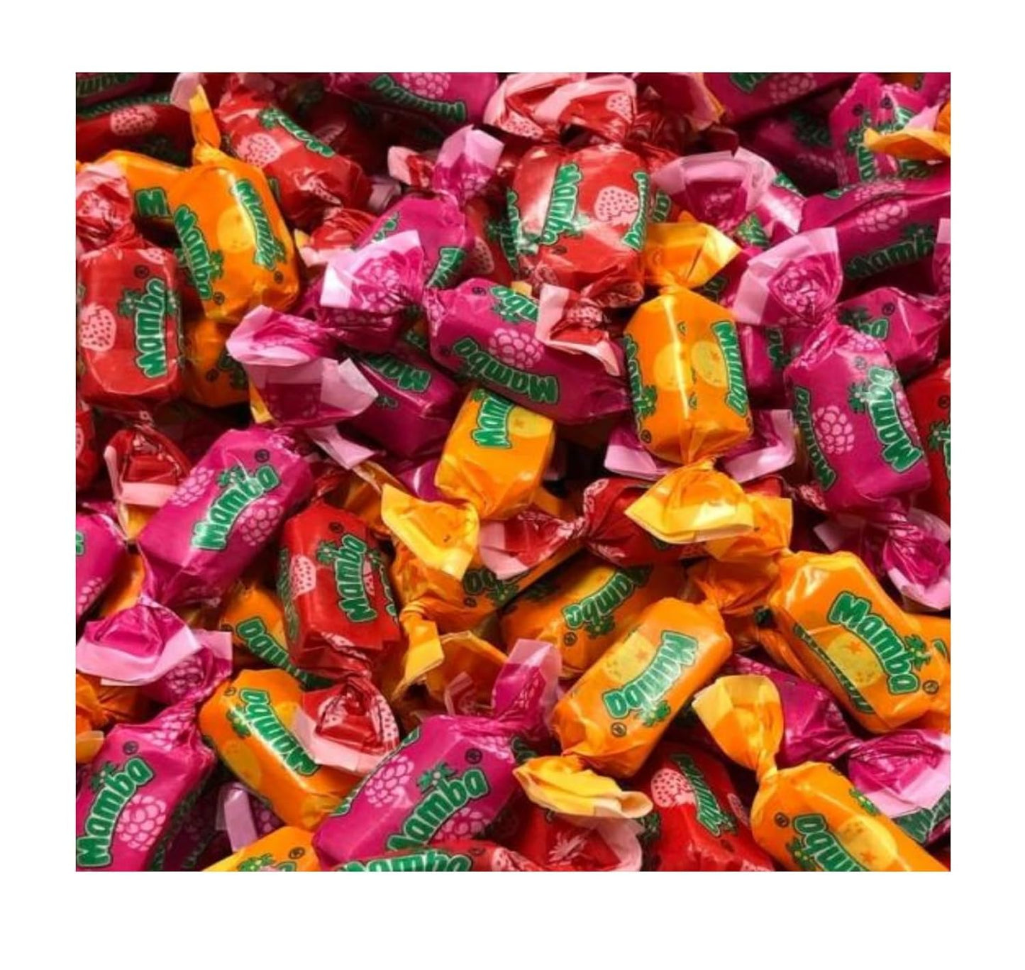 Mamba Fruit Chews - 2 lbs of Candy Individually Wrapped - Enjoy the Delicious Flavors of Strawberry  Orange and Raspberry  Stock up and Share