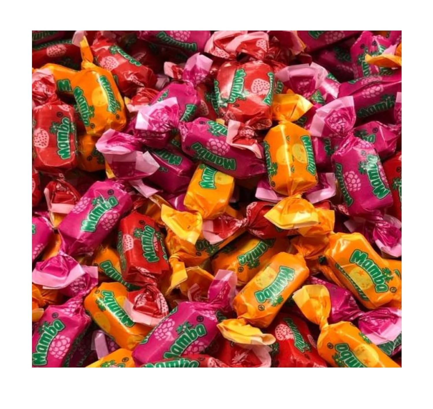 Mamba Fruit Chews - 2 lbs of Candy Individually Wrapped - Enjoy the Delicious Flavors of Strawberry  Orange and Raspberry  Stock up and Share