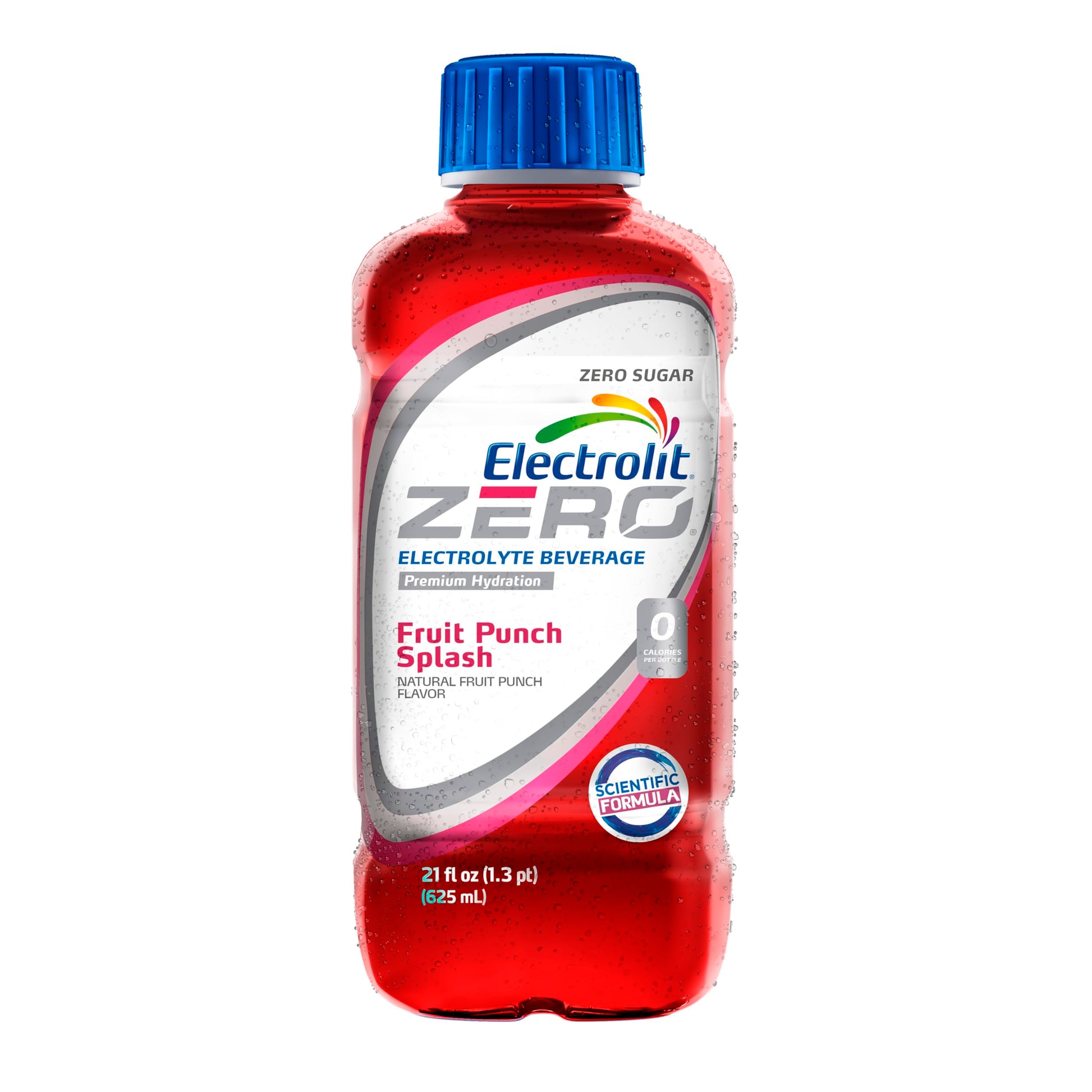 Electrolit Zero, Electrolyte Beverage, Fruit Punch Splash, 21 Fl Oz bottle (Pack of 12)