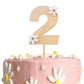 MAMUXI Wooden Daisy Cake Topper - 2nd Birthday Party Decor, Retro Boho Design, Light Cream