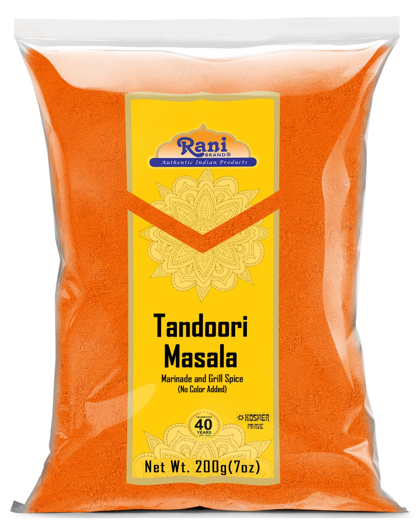 Rani Tandoori Masala 11-Spice Blend, Salt Free, Vegan, Gluten Friendly, 7oz (200g)