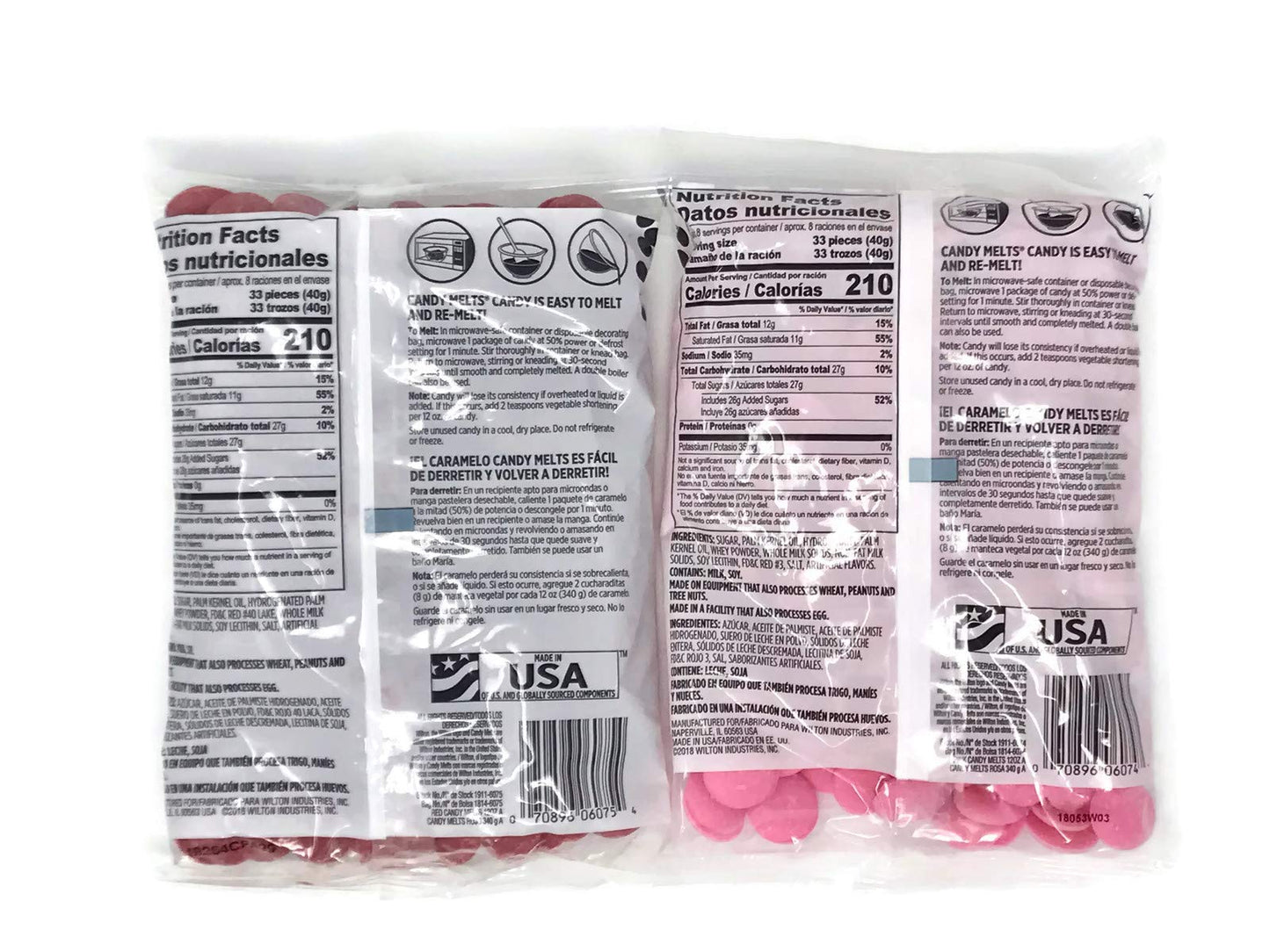 Wilton Candy Melts Bundle, Red and Pink, 12 Ounces Each, Pack of 2, Model 1911-6074, 1911-6075