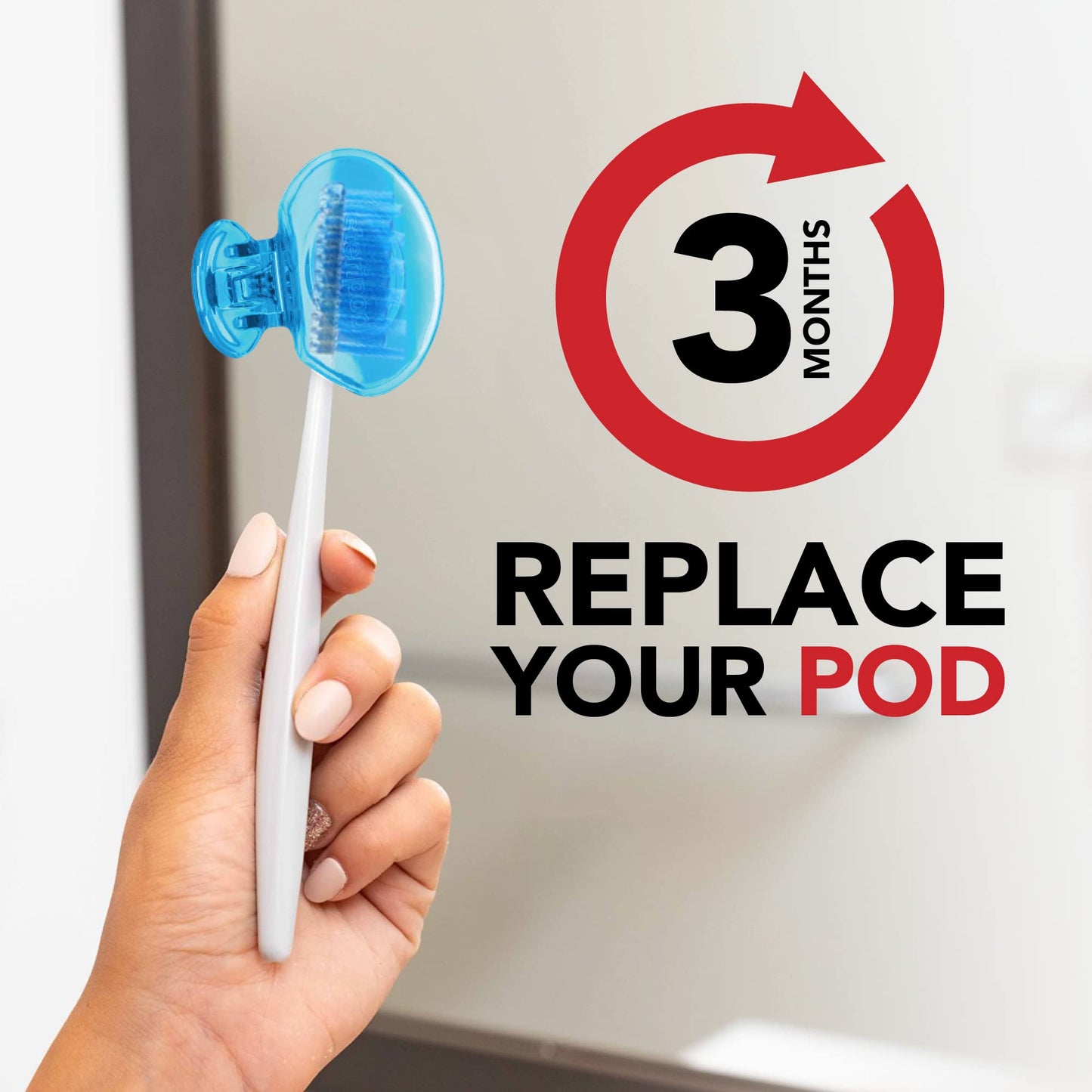 Steripod Clip-On Toothbrush Protector, Clear Blue And Clear Green, 2 Count