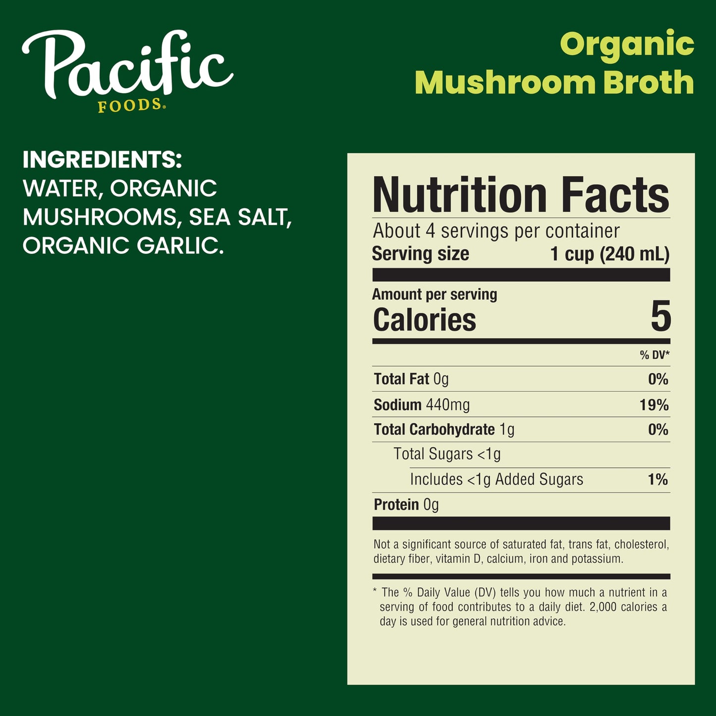 Pacific Foods Organic Mushroom Broth, 32 Fl Oz, Pack of 12, Model 04100