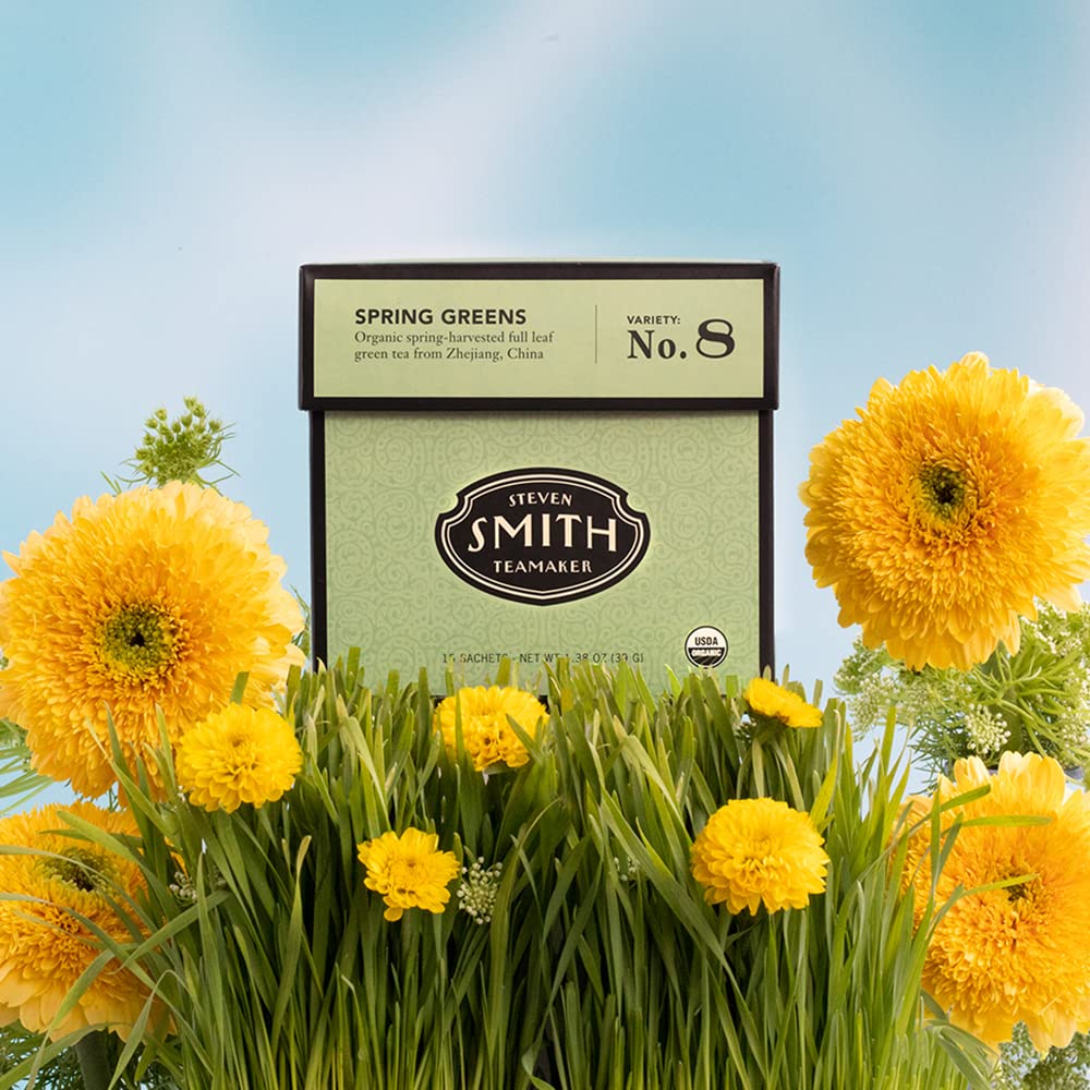 Smith Teamaker | Spring Greens No. 8 | Organic Mao Feng | Caffeinated Full Leaf Green Tea | Sugar-Free, Non-Gmo, Plant Based (15