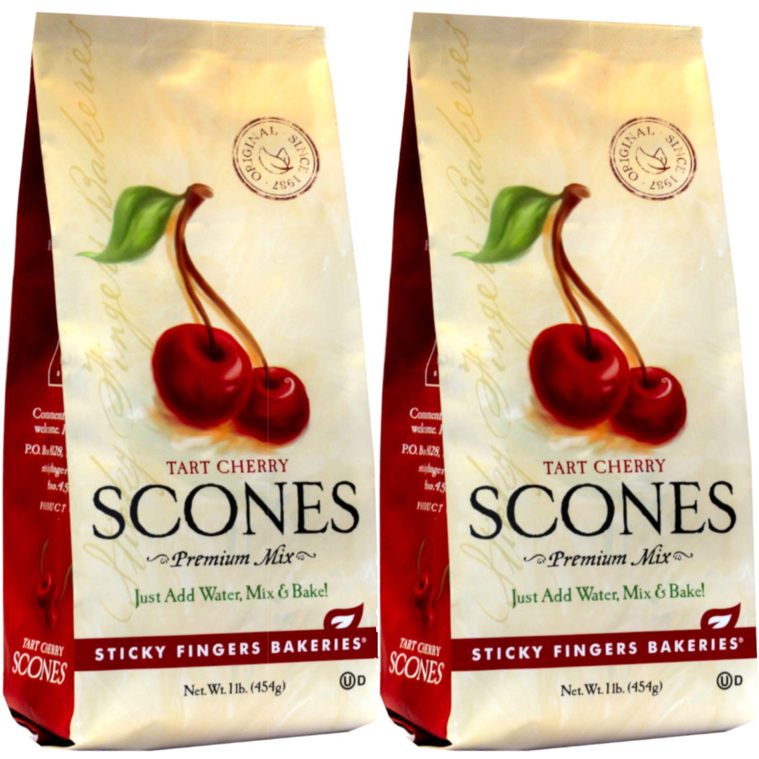 English Scone Mix, Tart Cherries By Sticky Fingers Bakeries – Easy To Make English Scones Fresh Baked, Makes 12 Scones (2Pk)