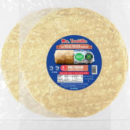 Mr. Tortilla Protein Keto Burrito Wraps - Restaurant Tortillas with Avocado Oil - 12 Size - 17g of Protein Per Serving - Keto Wr