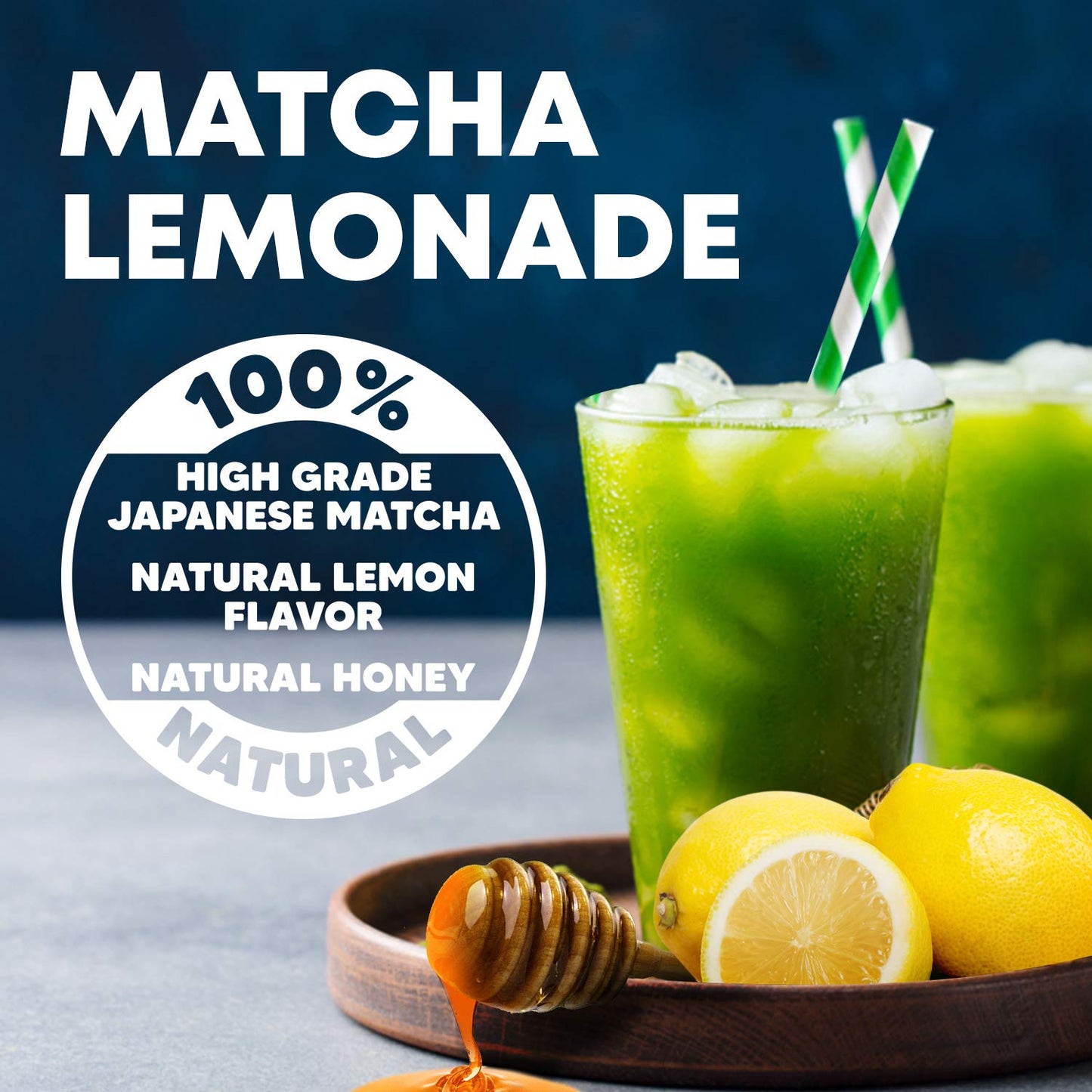 Matcha Lemonade Green Tea Powder 12Oz - Refreshing And All Natural Made With Ceremonial Japanese Matcha Powder Honey And Matural