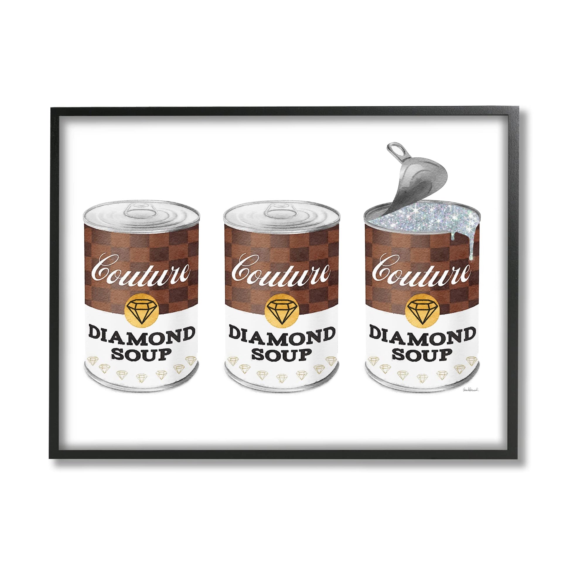 Stupell Industries Couture Diamond Paint Trio Condensed Soup Can