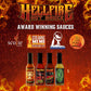 Hellfire Hot Sauce Hot Ones Gift Pack - Gourmet Hot Sauce Variety Pack With 4 Extreme Flavors Featured on Hot Ones TV Show (Four