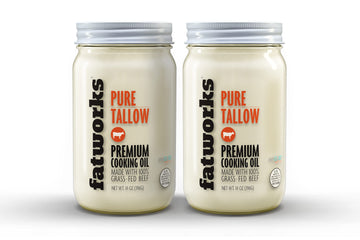 Fatworks 100% Grass Fed & Grass Finished, Pasture Raised Beef Tallow, Artisanally Rendered, WHOLE30 Approved, KETO, PALEO, 14 oz