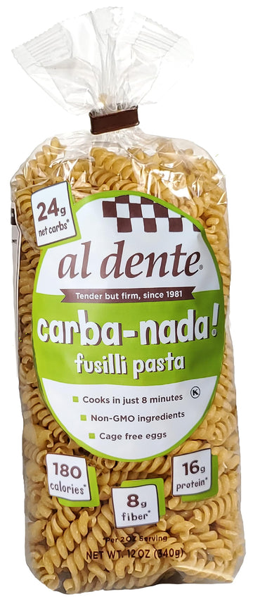 Al Dente Carba-Nada Fusilli, 12 Ounce (Pack of 6)