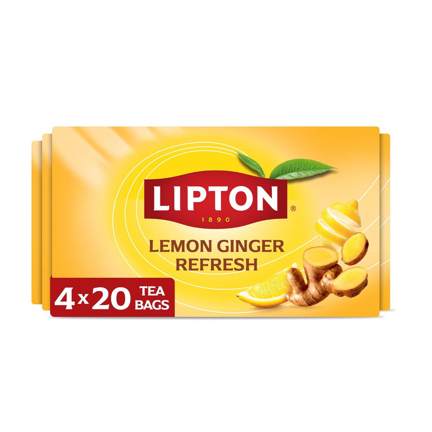 Lipton Lemon Flavor Blendger Tea Bags  Energy Blend Free Tea  Refresh Fruit And Herbal Tea  Individually Wrapped  80 Total Tea Bags (20Ct - Pack Of 4)