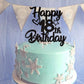 YCTHUNFISH 18th Birthday Cake Topper Glitter Heart Star Black Bamboo Decoration
