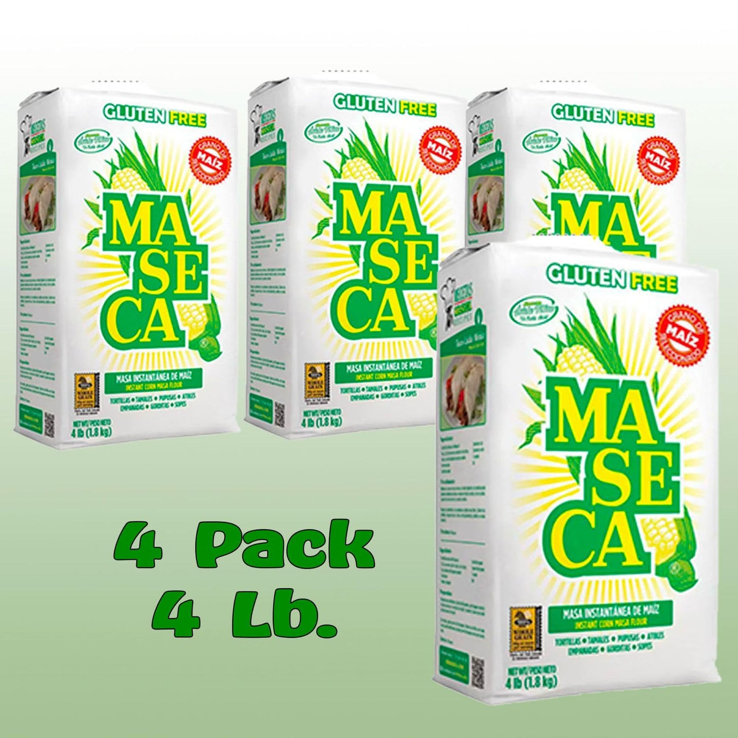Maseca Traditional Instant Corn Masa Flour Gluten Free 4 Lbs Bag 4 Pack