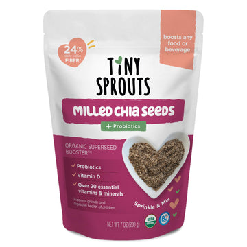 Superseed Organic Milled Chia Seed with VITAMIN D + PROBIOTICS, Omega-3s Prebiotic Fiber Protein, Seeds for 6M+ Babies Toddlers 