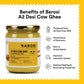 Barosi A2 Cow Ghee 17 Ounce, Clarified Butter, Produced From Grass Fed A2 Cow Milk, Hand Crafted, Aromatic & Pure, Sustainable Glass Packaging