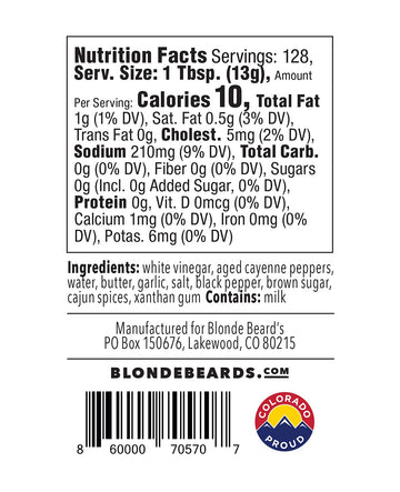 Blonde Beard s Black Magic Buffalo Sauce - (Medium/Hot) - Gourmet, Award Winning Sauce With Black Pepper, Cajun & Garlic - Made