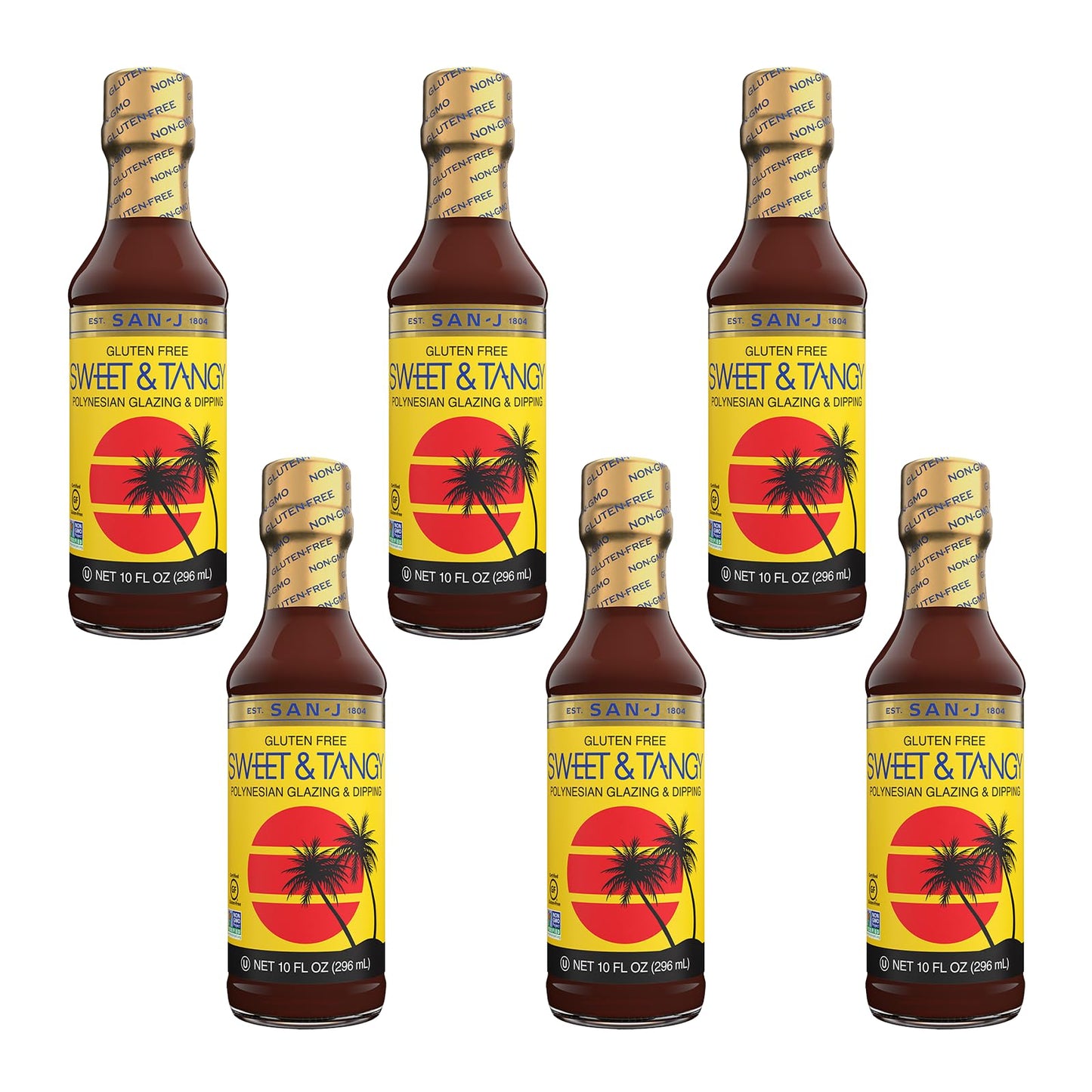 San-J Sweet and Tangy Gluten Free Sauce - Glaze Sauce, Polynesian Sauce, Perfect for Spring Roll Sauce, Polynesian Sauce Chicken