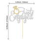 Gyufise Just Engaged Cake Topper Glitter Silver Small Wedding Cupcake Decoration UKZN0552-SL