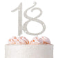 Crystal Creations 18 Cake Topper - Premium Silver Metal, Rhinestone Decoration, 1 Count, 18th Birthday Party Centerpiece