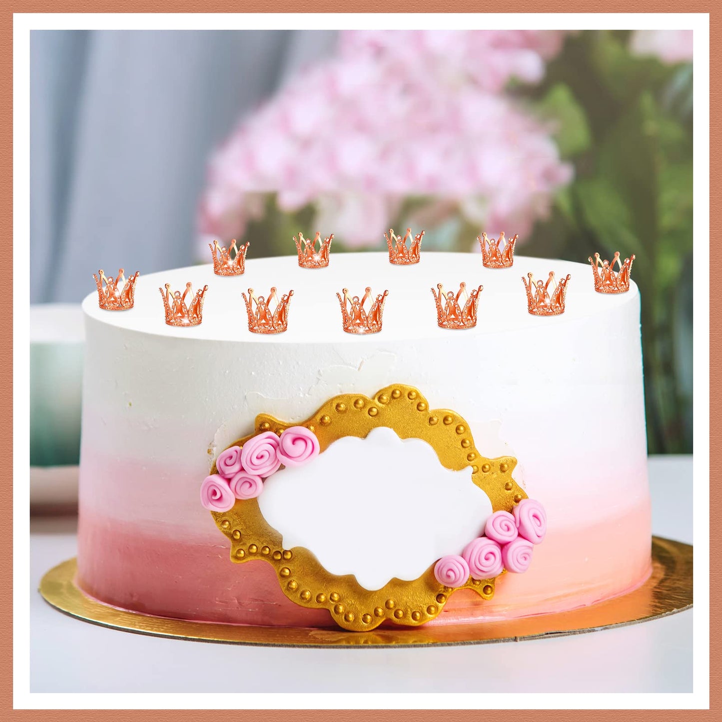 12 Pieces Crown Cake Topper Mini Baby Crown Tiny Queen Crown Small Princess Headpiece Cake Decoration For Women Lady Girl Bridal