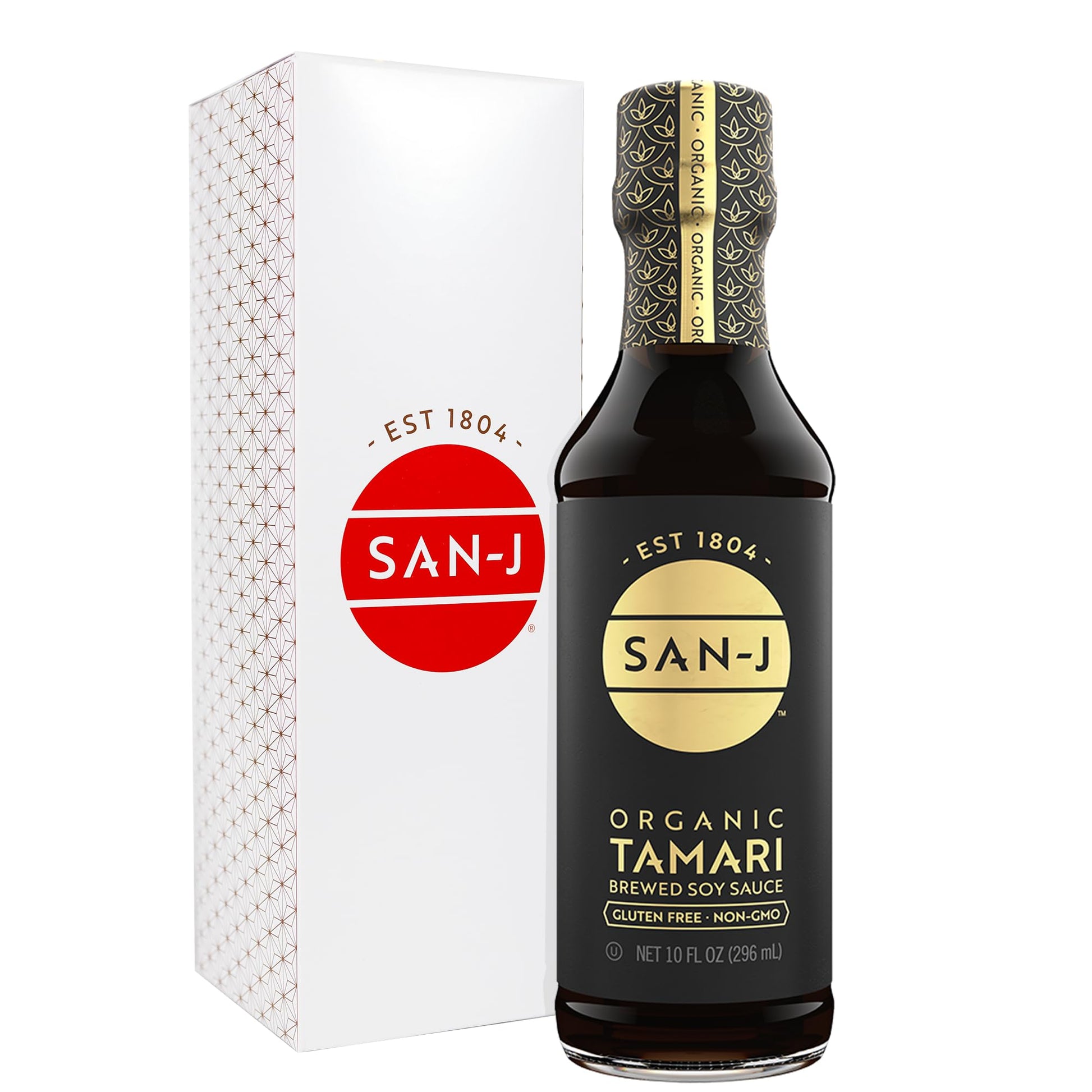 San-J - Organic Gluten Free Tamari Soy Sauce - Specially Brewed - Made With 100% Whole Soy - 10 Oz. Bottle