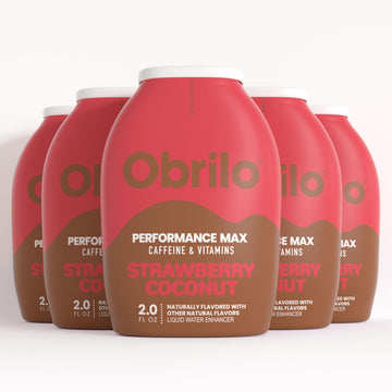 Obrilo Performance Energy Water Enhancer, L-Theanine & Taurine, Strawberry Coconut, 2 Fl Oz (Pack of 5), Model WEE StrawCo