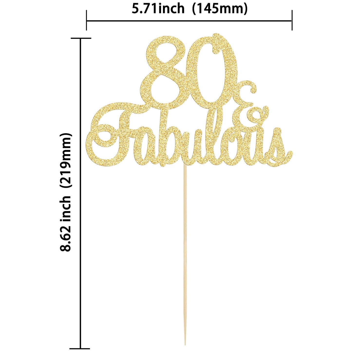 Gyufise 1Pcs 80 & Fabulous Cake Toppers 80 Birthday Anniversary Cake Toppers For 80 Birthday Anniversary Party Decorations Happy